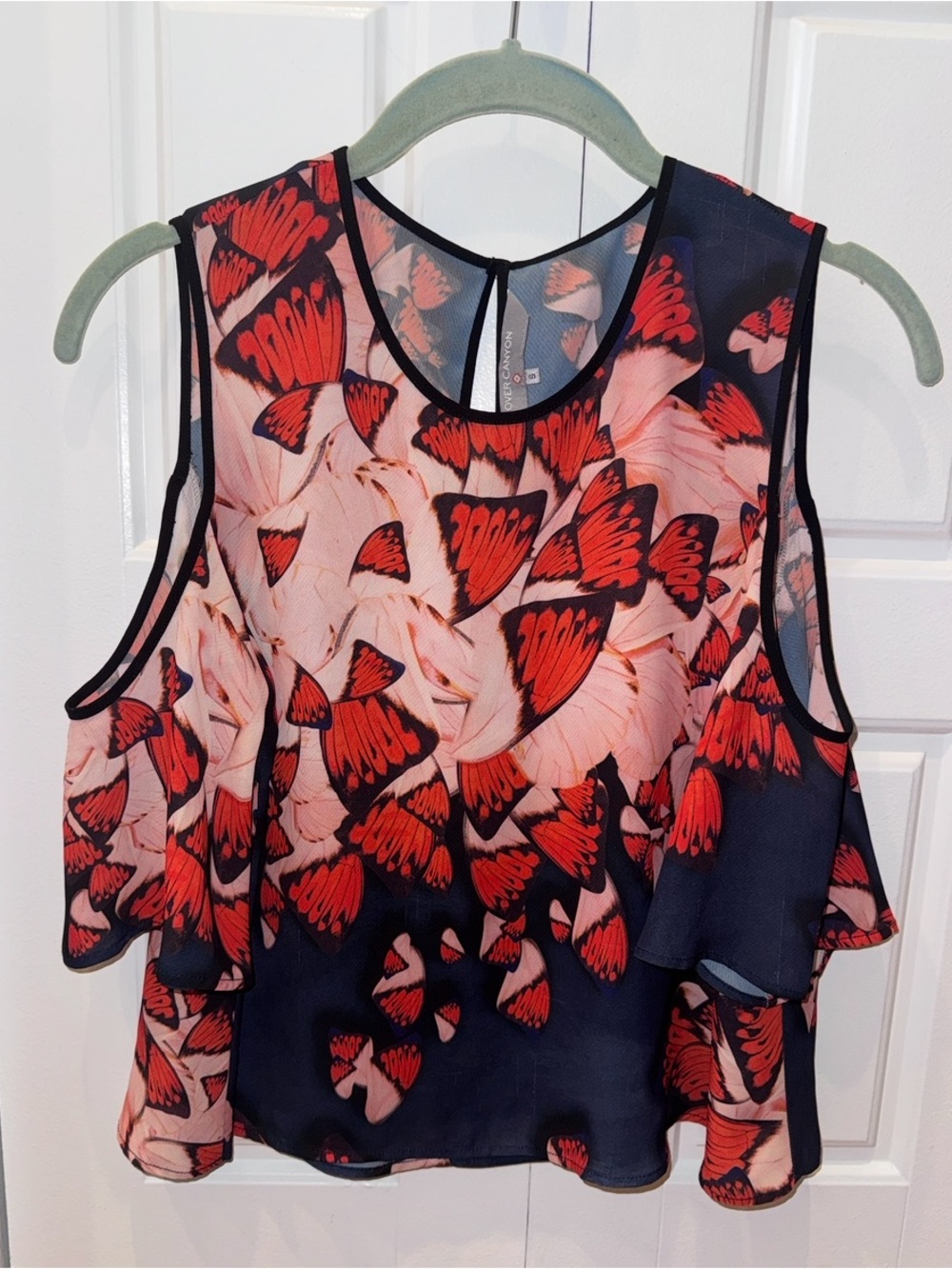 Clover Canyon Sportswear Butterfly Cut-Out Sleeve Blouse (S)